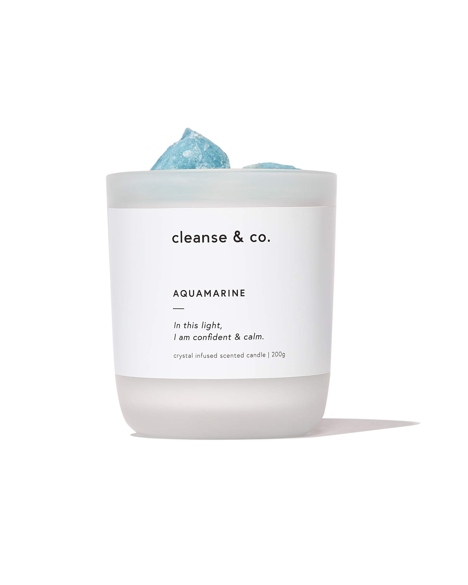 Crystal Candle with Raw Aquamarine