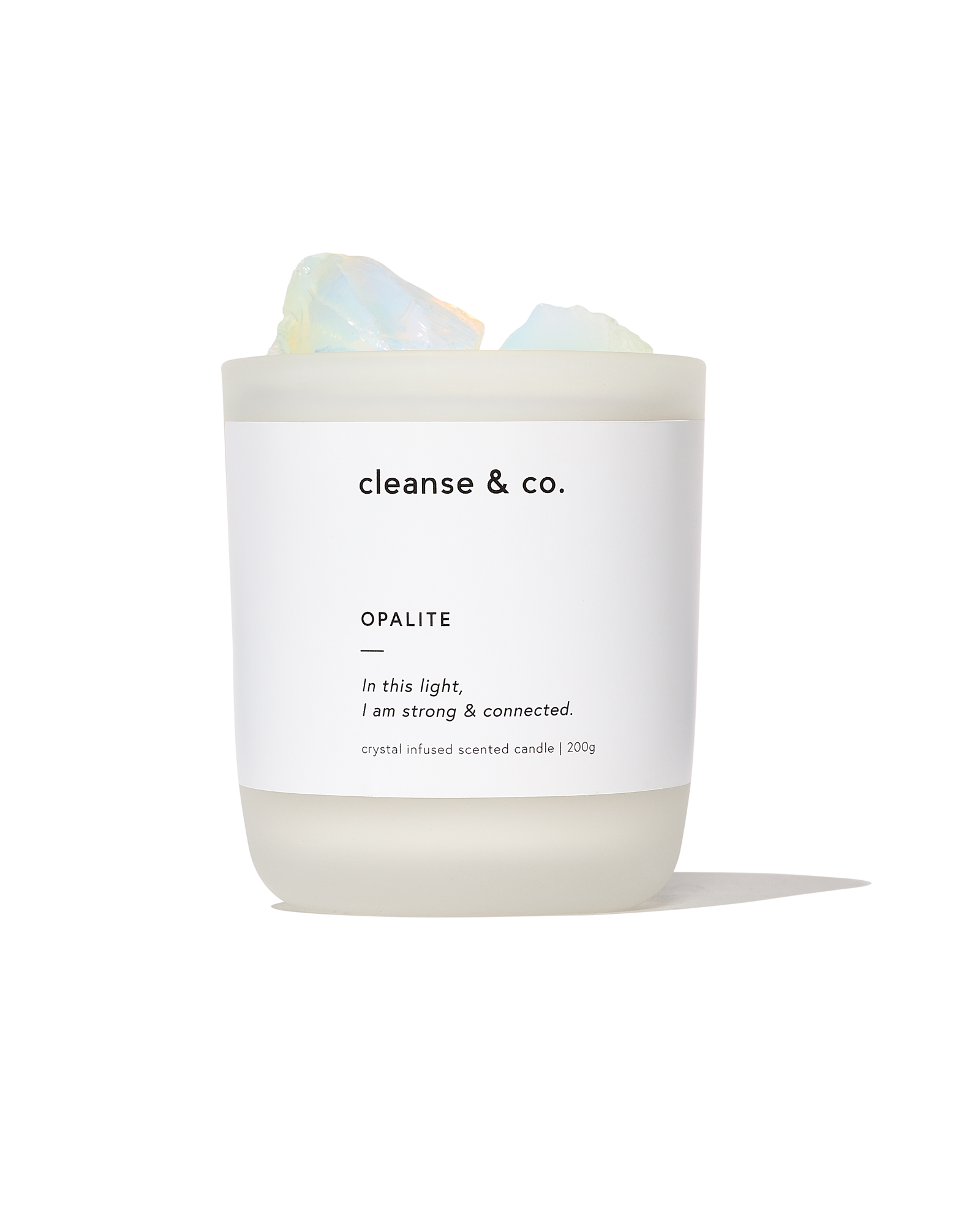 Crystal Candle with Raw Opalite Crystals