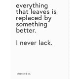 A4 Quote Print - I Never Lack print A4 cleanse & co.