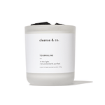 Black Tourmaline Intention Crystal Candle - protected & purified candle cleanse and co.
