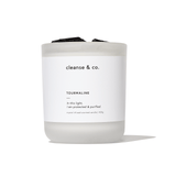 Black Tourmaline Intention Crystal Candle - protected & purified candle cleanse and co.