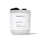 Black Tourmaline Intention Crystal Candle - protected & purified candle cleanse and co.