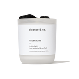 Black Tourmaline Intention Crystal Candle - protected & purified candle cleanse and co.