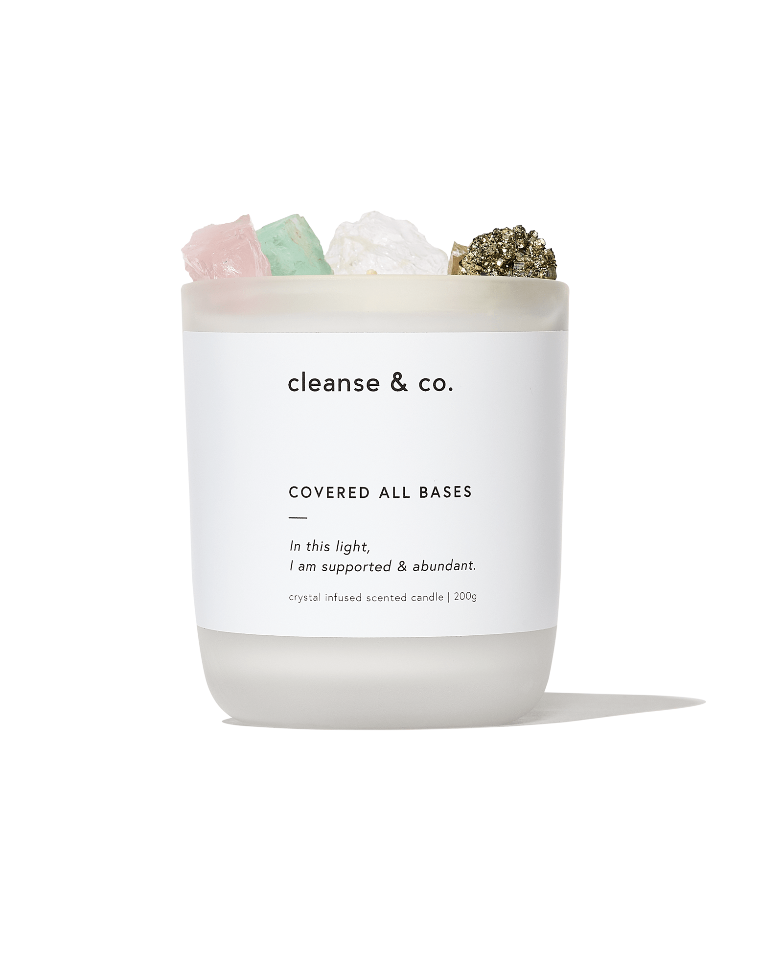 Covered All Bases Intention Crystal Candle - supported & abundant candle cleanse & co.