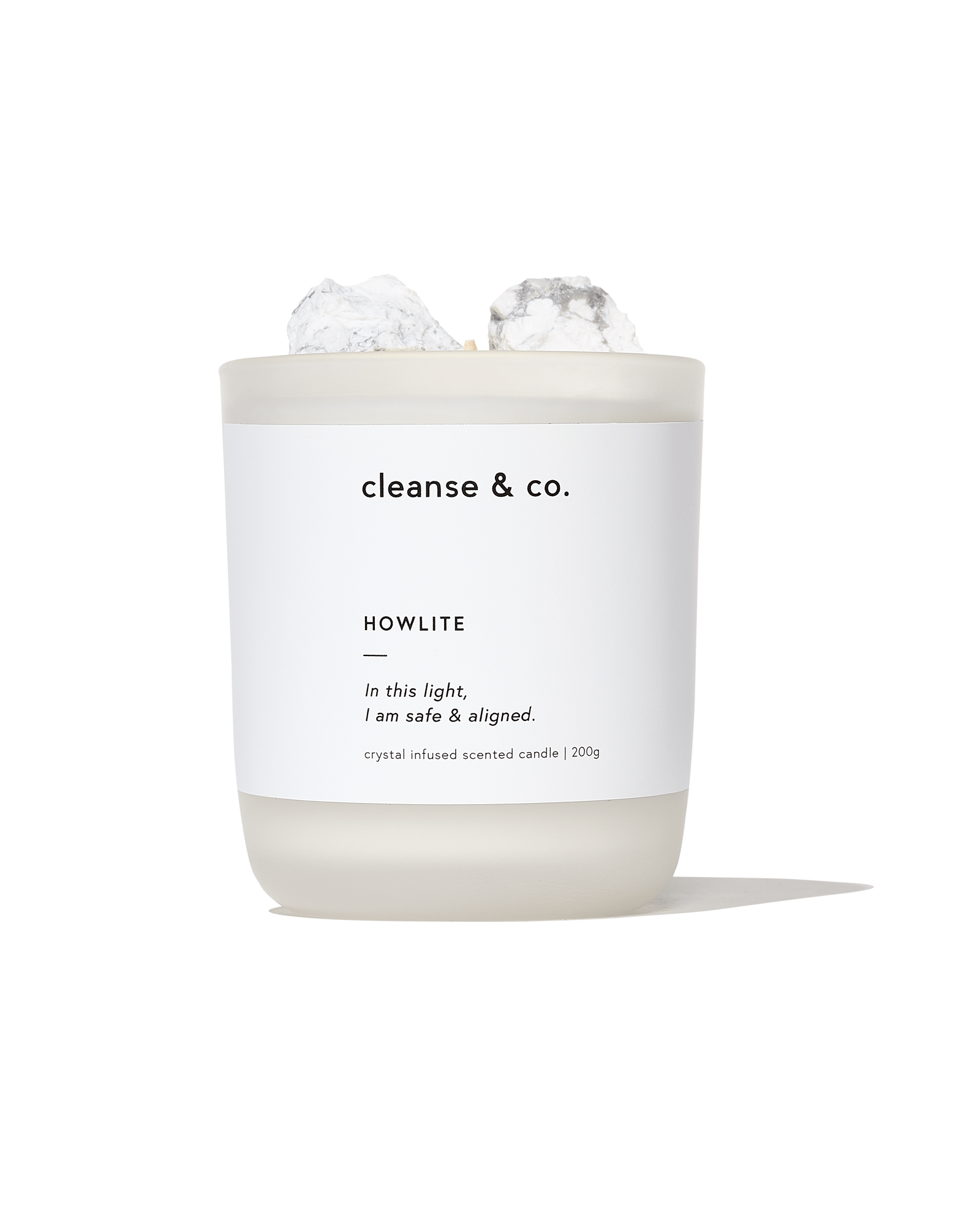 Howlite Intention Crystal Candle - safe & aligned candle cleanse and co.