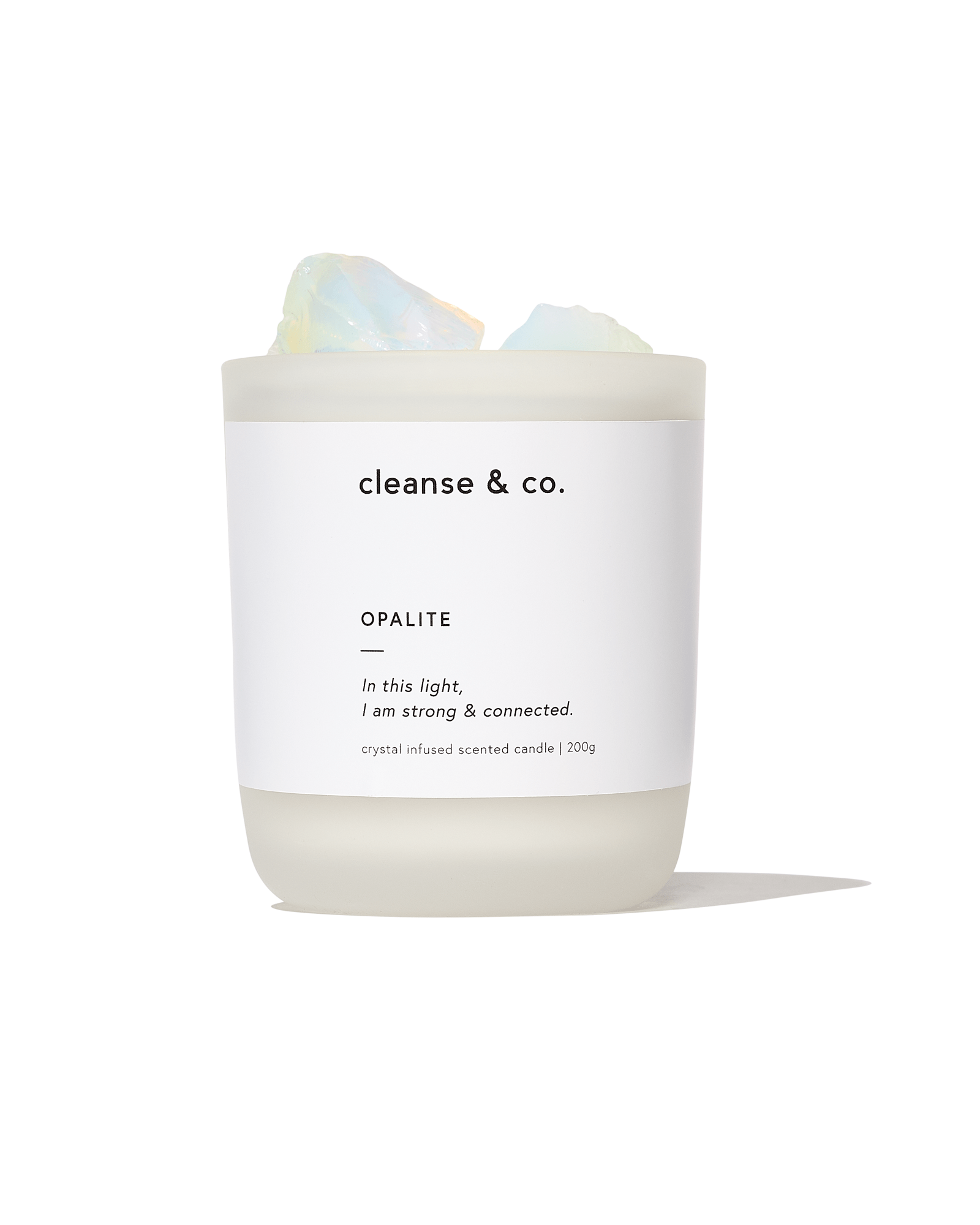 Opalite Intention Crystal Candle - strong & connected candle cleanse and co.