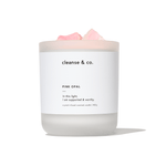 Pink Opal Intention Crystal Candle - supported & worthy candle cleanse and co.