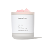 Pink Opal Intention Crystal Candle - supported & worthy candle cleanse and co.