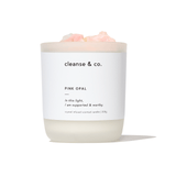 Pink Opal Intention Crystal Candle - supported & worthy candle cleanse and co.