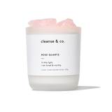 Rose Quartz Intention Crystal Candle - loved & worthy candle cleanse and co.