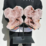 Statement Pink Amethyst Slab with Stand 04 Crystal cleanse & co.