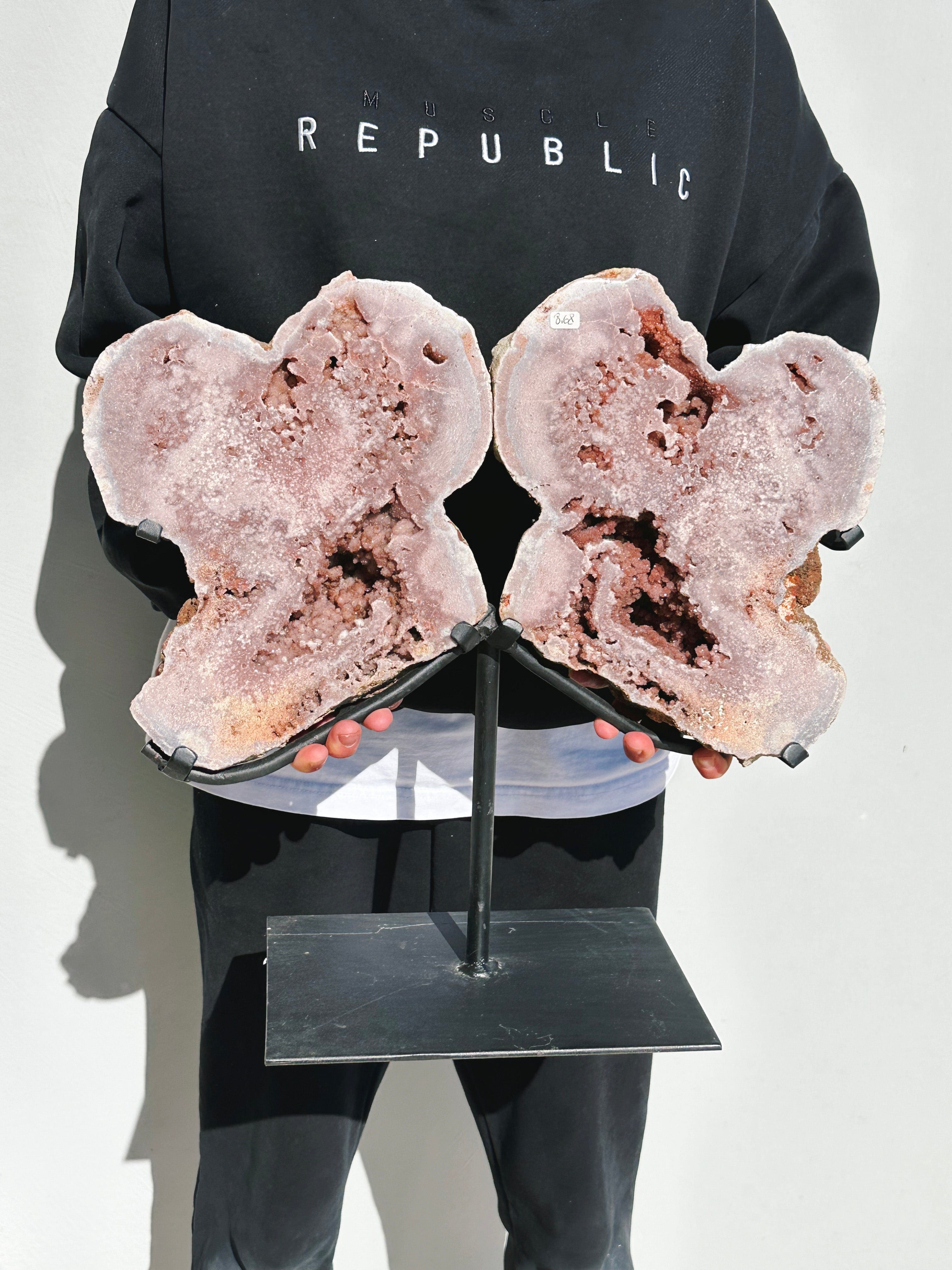 Statement Pink Amethyst Slab with Stand 04 Crystal cleanse & co.