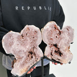 Statement Pink Amethyst Slab with Stand 04 Crystal cleanse & co.