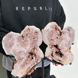 Statement Pink Amethyst Slab with Stand 04 Crystal cleanse & co.