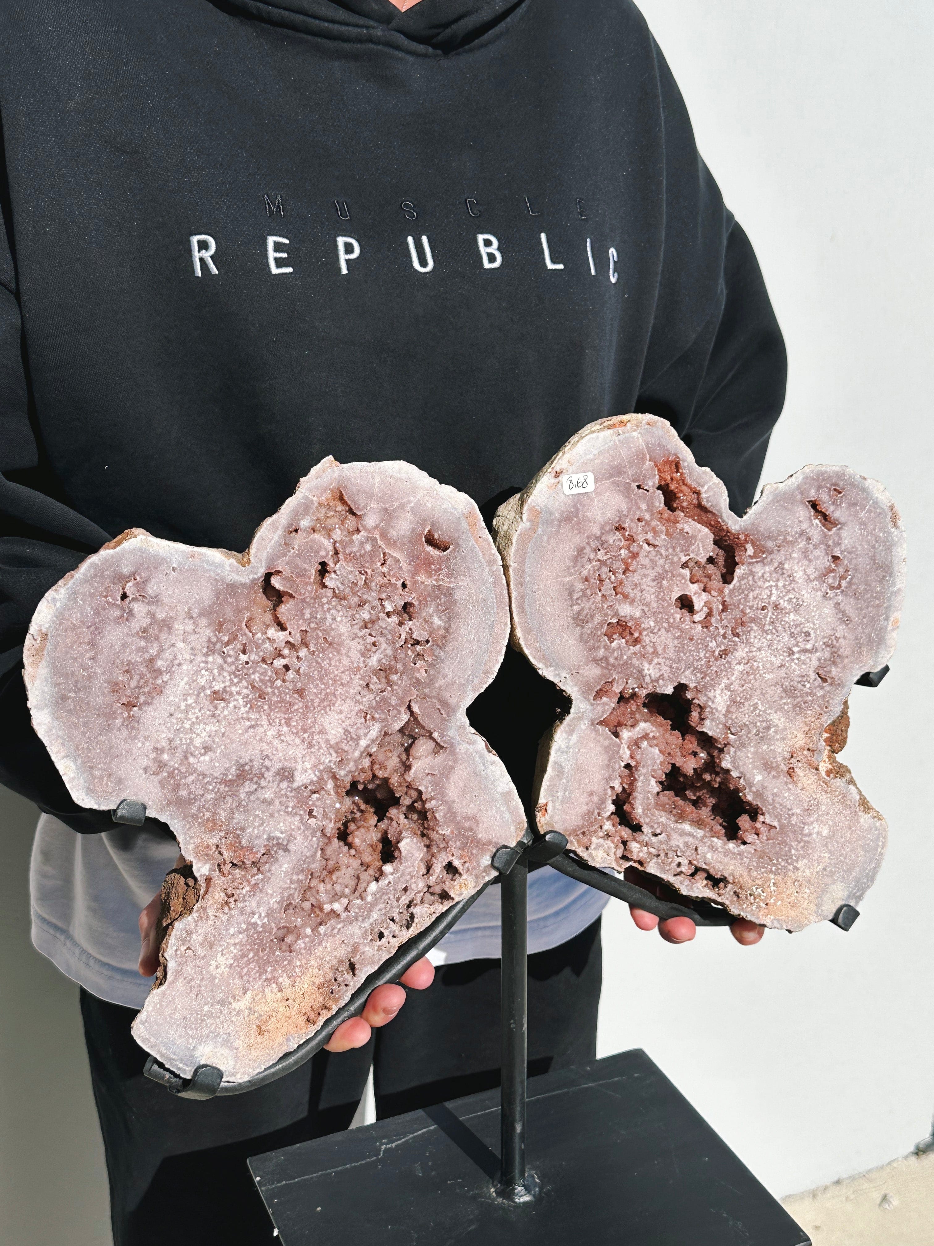 Statement Pink Amethyst Slab with Stand 04 Crystal cleanse & co.