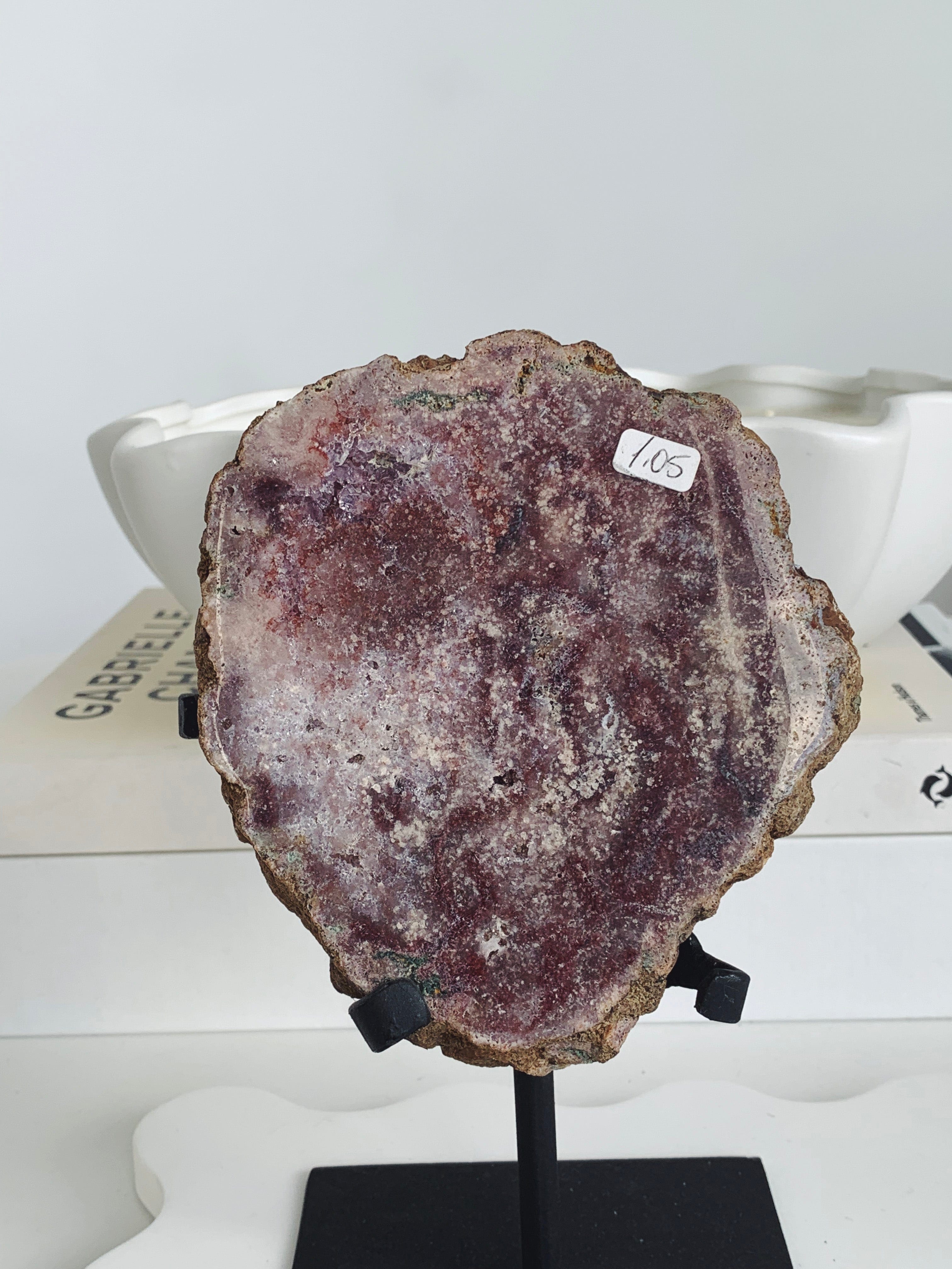 Statement Pink Amethyst with Stand 01 Crystal cleanse & co.