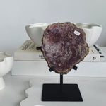 Statement Pink Amethyst with Stand 01 Crystal cleanse & co.