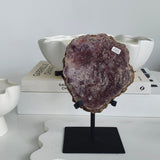Statement Pink Amethyst with Stand 01 Crystal cleanse & co.