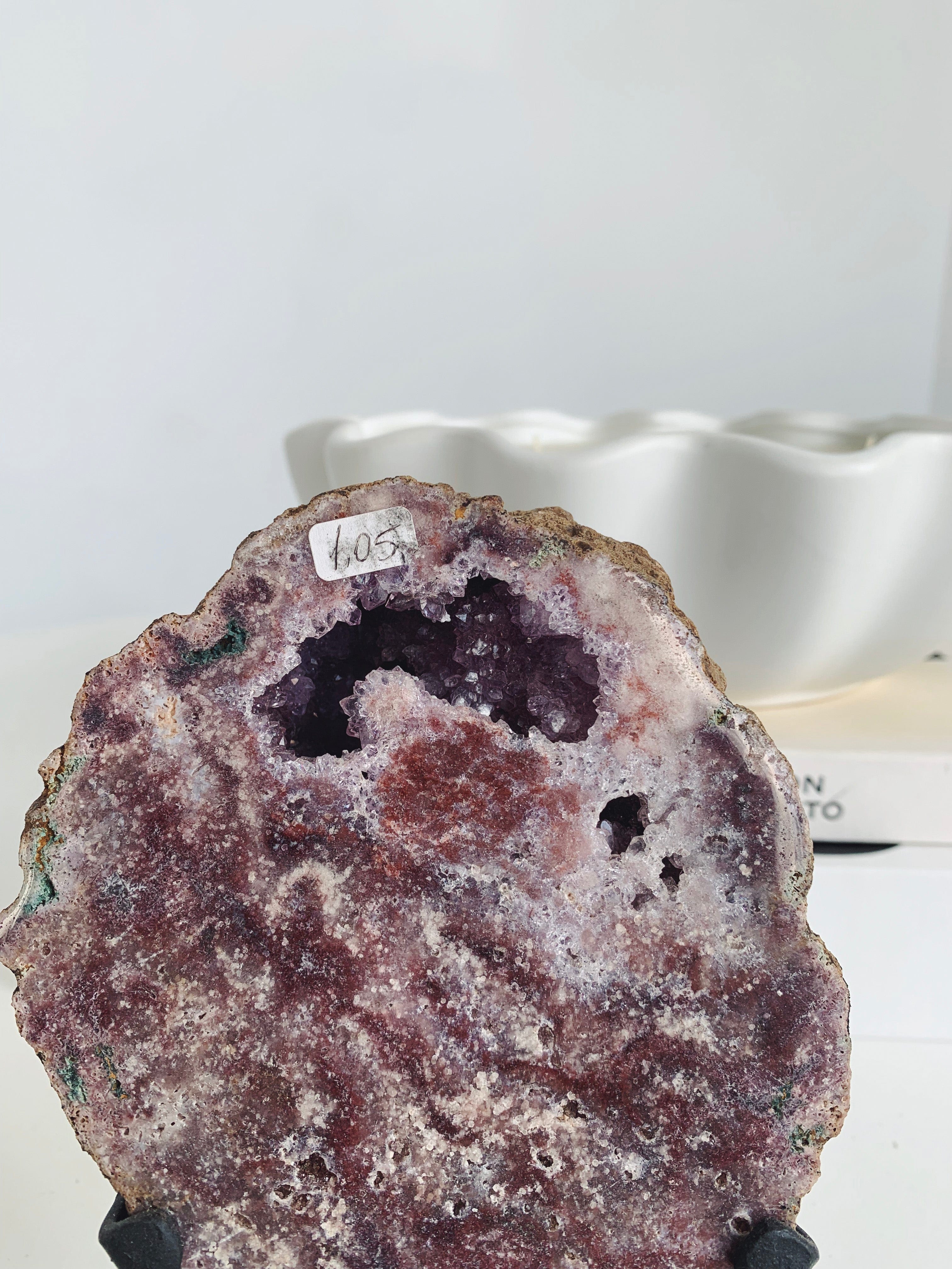 Statement Pink Amethyst with Stand 04 Crystal cleanse & co.