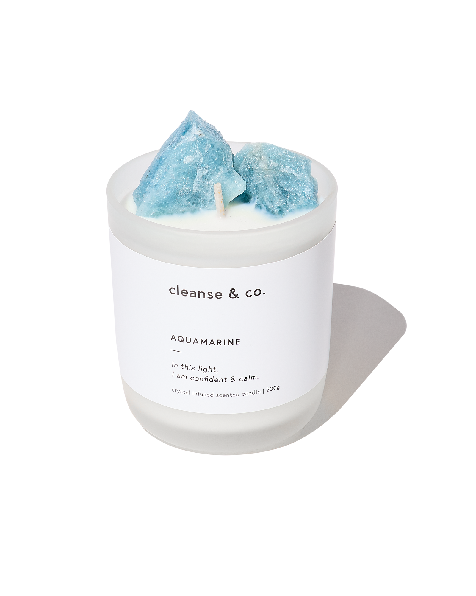 Crystal Candle with Raw Aquamarine