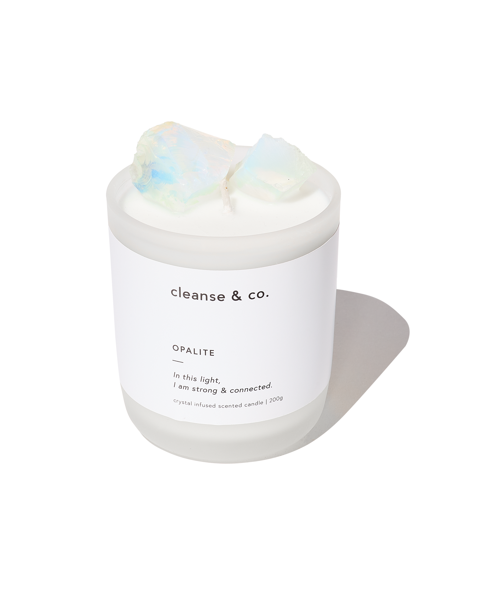Crystal Candle with raw Opalite Crystals
