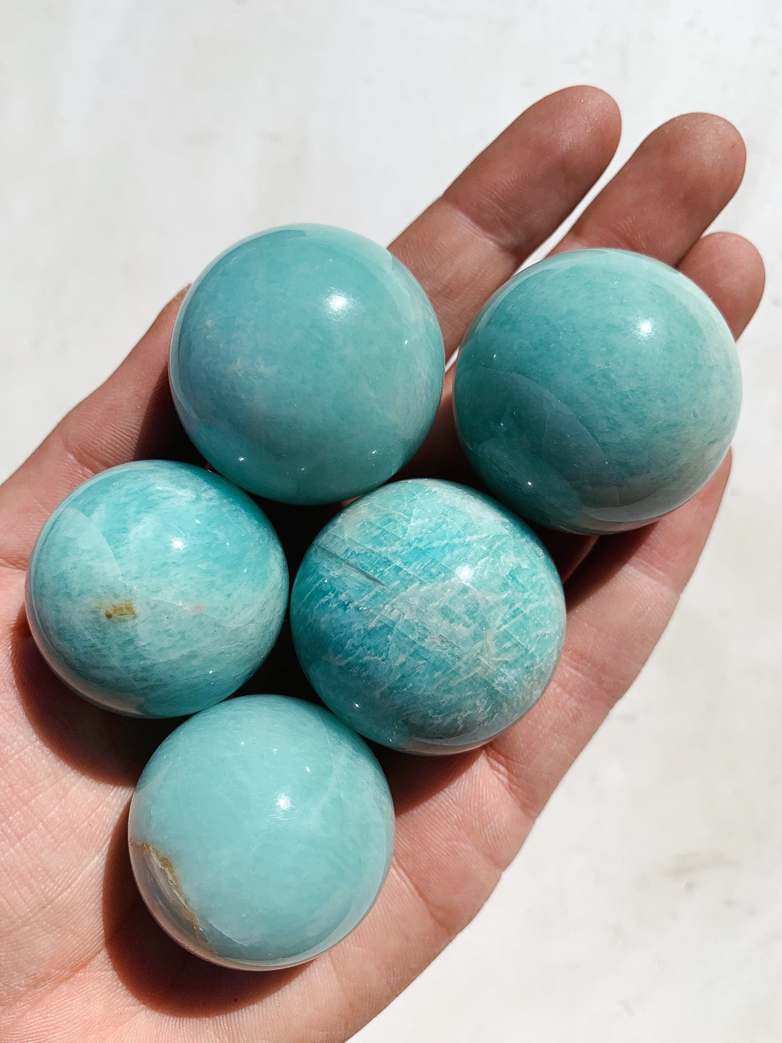 African Amazonite Sphere - Soothing/Healing Crystal cleanse & co.