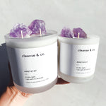 Amethyst Intention Crystal Candle - calm & centred candle cleanse and co.