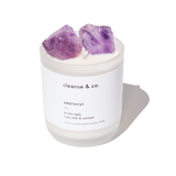 Amethyst Intention Crystal Candle - calm & centred candle cleanse and co.