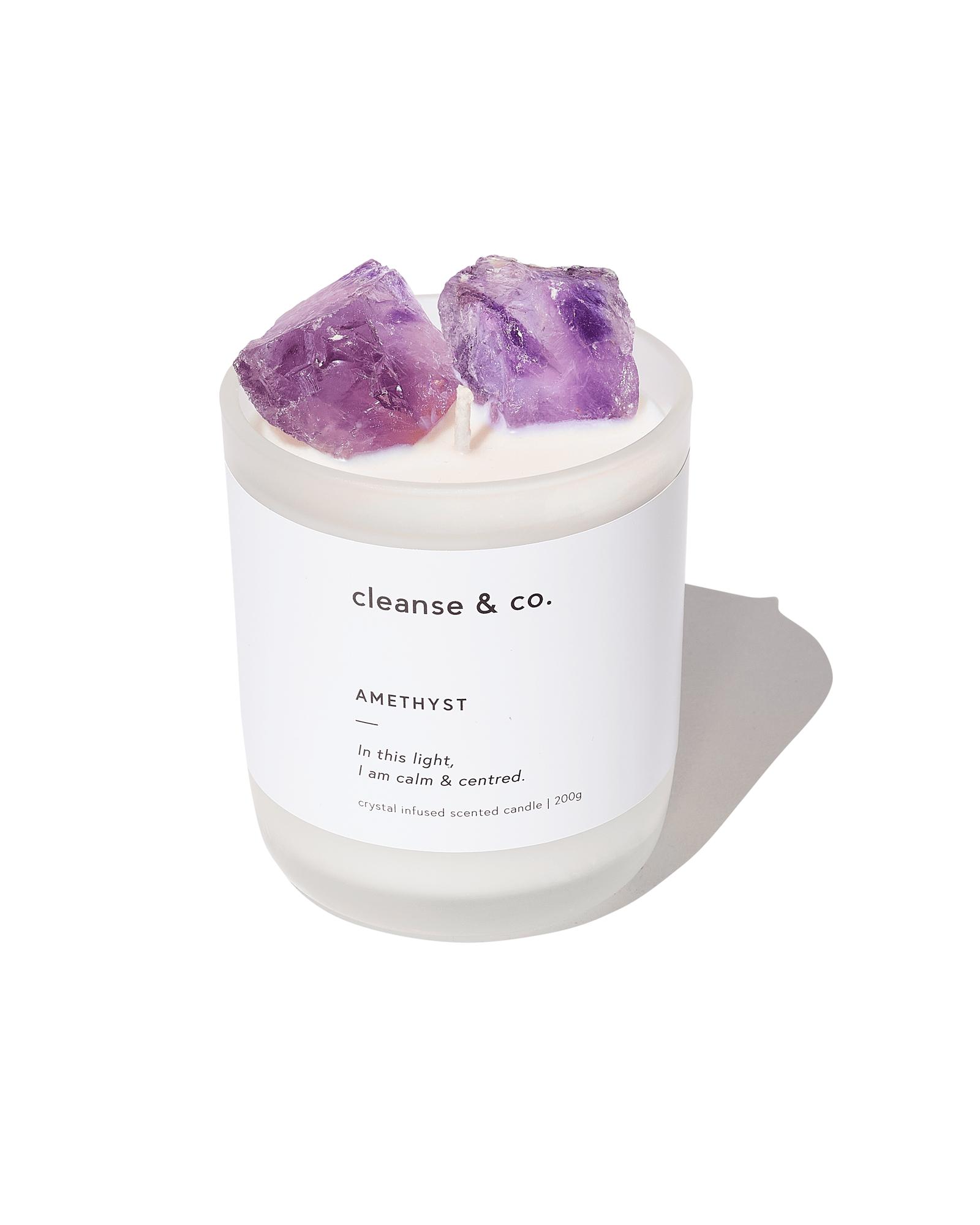Amethyst Intention Crystal Candle - calm & centred candle cleanse and co.