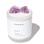 Amethyst Intention Crystal Candle - calm & centred candle cleanse and co.