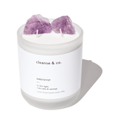 Amethyst Intention Crystal Candle - calm & centred candle cleanse and co.