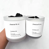 Black Tourmaline Intention Crystal Candle - protected & purified candle cleanse and co.