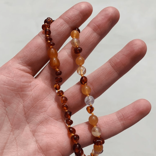 Cognac Quartz & Yellow Aventurine Necklace cleanse and co.