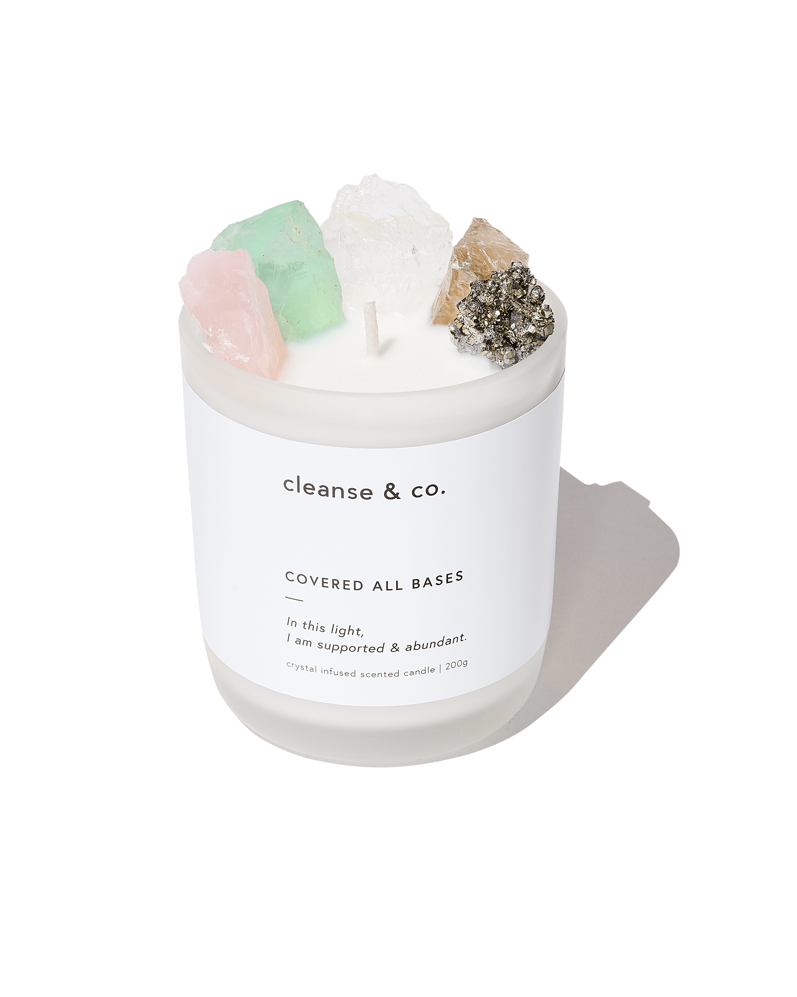 Covered All Bases Intention Crystal Candle - supported & abundant candle cleanse & co.