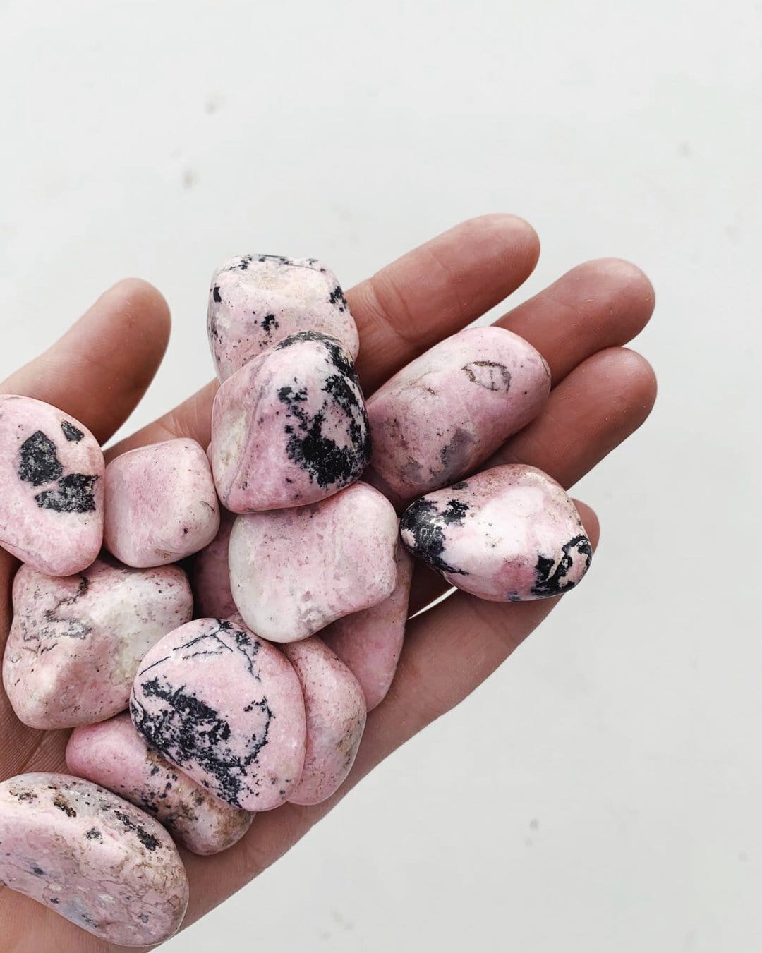 Light Rhodonite Tumble - Gentle/Letting go tumbled cleanse & co.