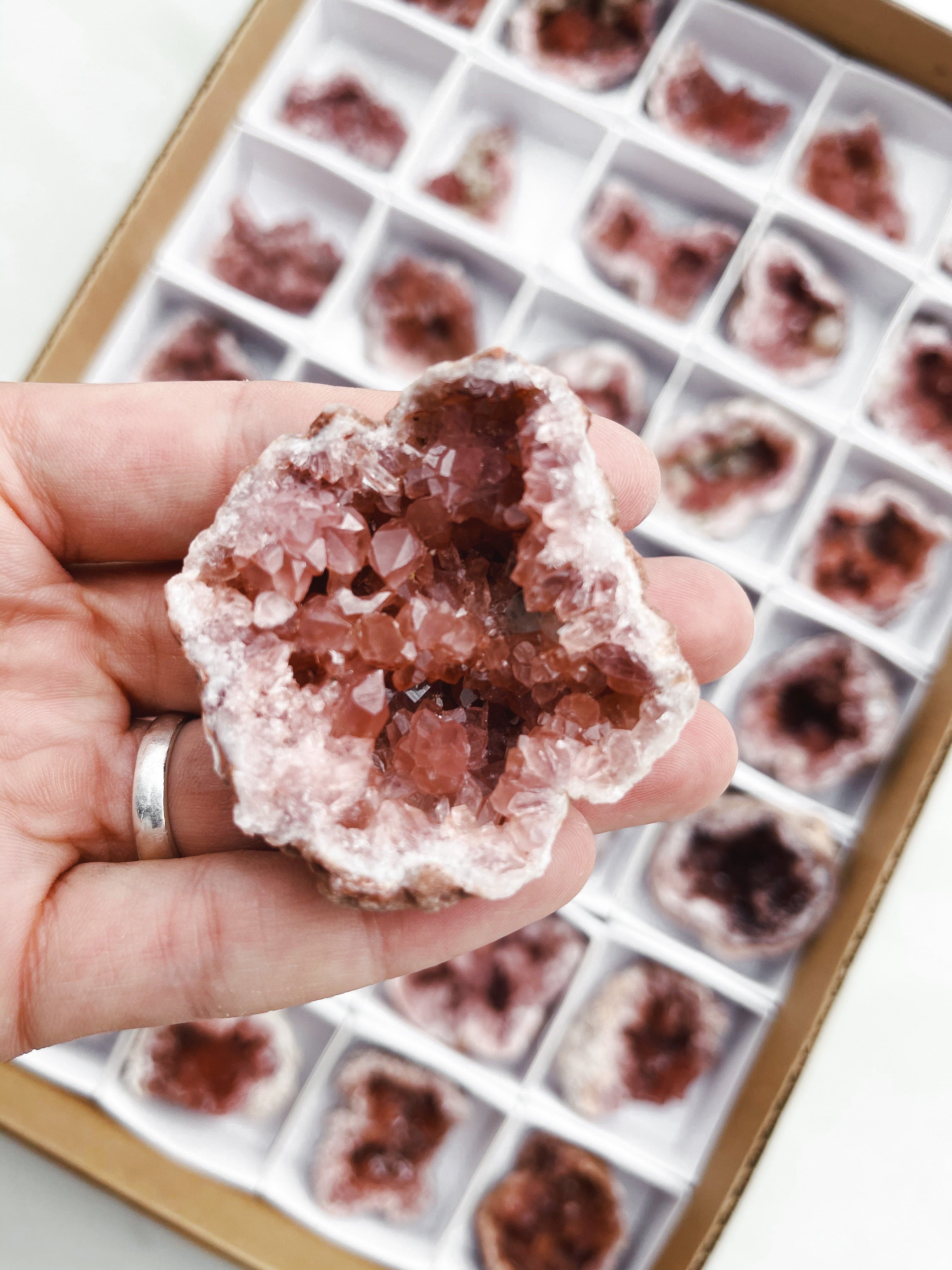 Mini Pink Amethyst Geode - Intuitively Chosen cluster cleanse & co.