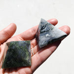 Moss Agate Pyramid - Intuitively Chosen pyramid, shape cleanse & co.