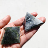 Moss Agate Pyramid - Intuitively Chosen pyramid, shape cleanse & co.