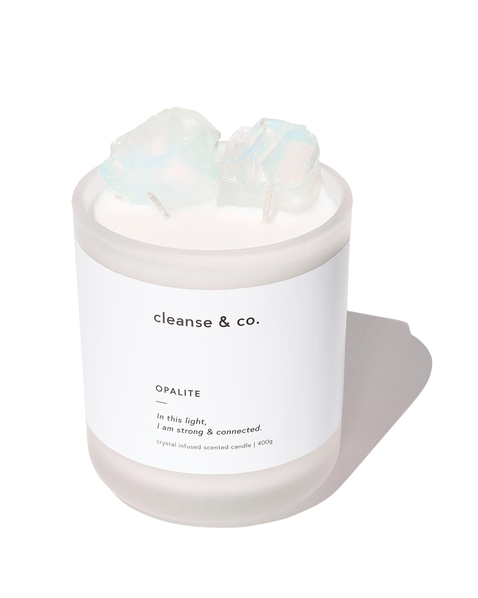Opalite Intention Crystal Candle - strong & connected candle cleanse and co.