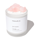 Rose Quartz Intention Crystal Candle - loved & worthy candle cleanse and co.