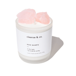 Rose Quartz Intention Crystal Candle - loved & worthy candle cleanse and co.