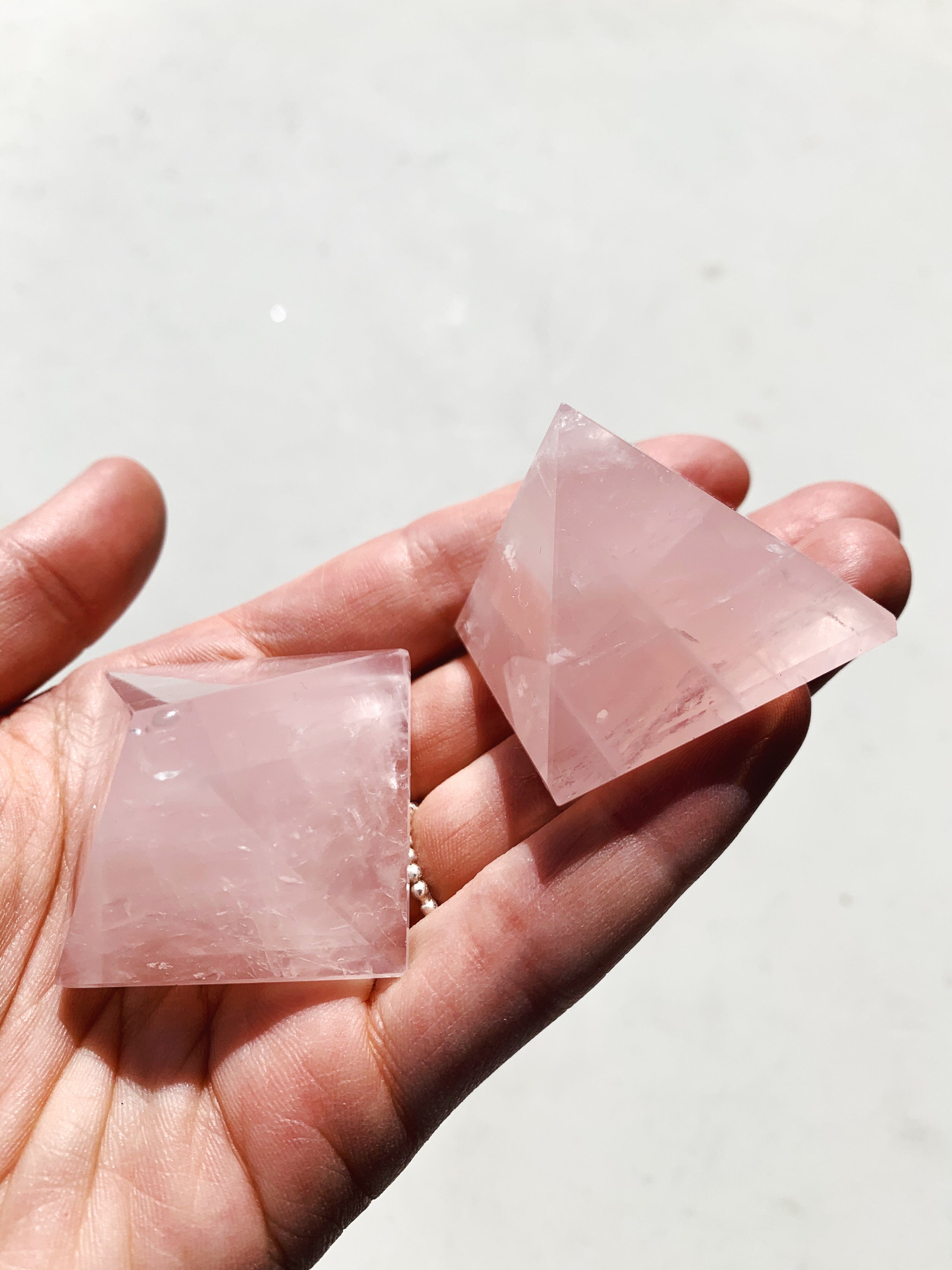 Rose Quartz Pyramid - Intuitively Chosen pyramid, shape cleanse & co.