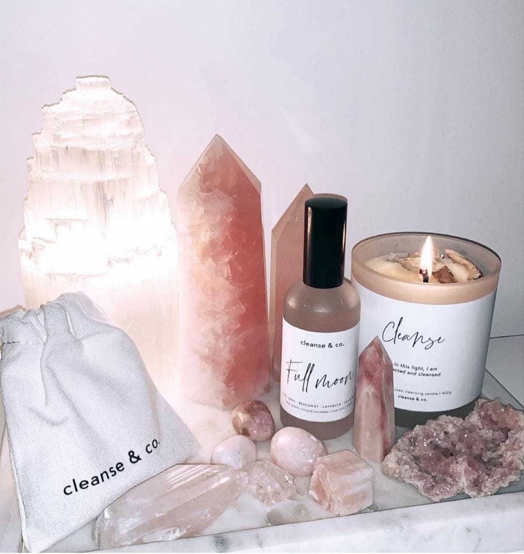 Selenite Tower Lamp Self & Home cleanse and co.