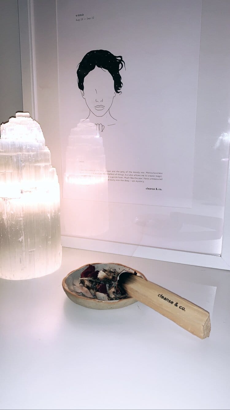 Selenite Tower Lamp Self & Home cleanse and co.