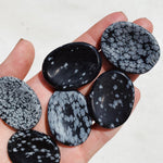 Snowflake Obsidian Worry Stone cleanse & co.