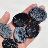 Snowflake Obsidian Worry Stone cleanse & co.