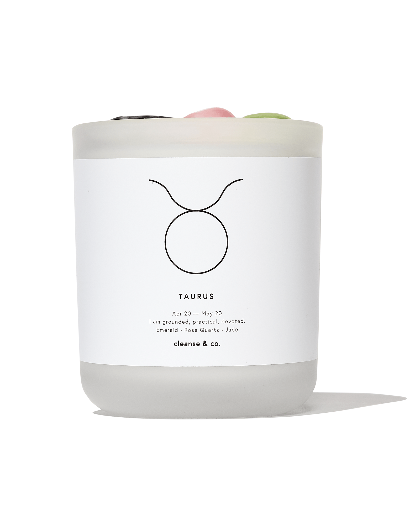 Taurus Zodiac Crystal Candle candle cleanse and co.