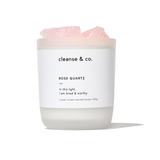 Rose Quartz Intention Crystal Candle - loved & worthy