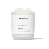 Clear Quartz Intention Crystal Candle - energised & in tune