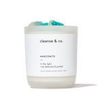 Amazonite Intention Crystal Candle - balanced & guided